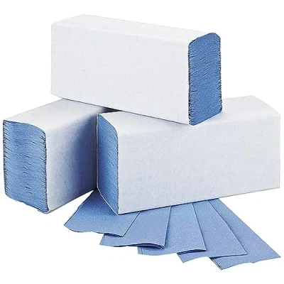 Image of 2Work 1 Ply M Fold Hand Towel Blue (Pack of 3000)