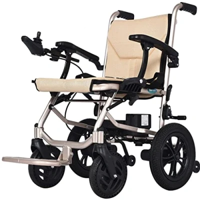 Image of ZYXU Electric Wheelchairs for Adults Motorised Folding Lightweight Deluxe Aluminium 14Kg Mobile Lithium Battery Suitable The Elderly And Disabled, Two Batteries