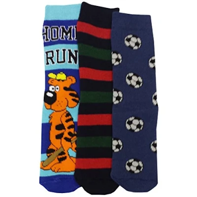 Image of Britwear 3 x Boy Kid Children Gripper Thermal Warm Motif Design Socks Anti Non Slip Grip Sock Size: UK 9 12
