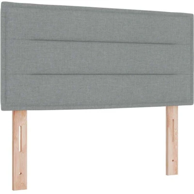 Image of vidaXL LED Headboard Lines Design Light Grey 90 cm Fabric