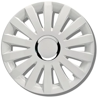 Image of ALBRECHT automotive 49227 Car Wheel Trims Sail 17 &quot; inches, 1 Set of 4 Units, White Plus
