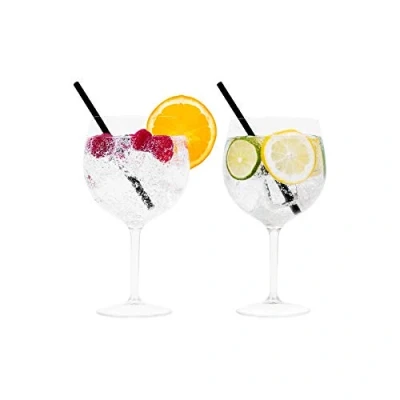 Image of Bello Set of 2 600ml Reusable Plastic Gin Tonic Balloon Cocktail Glass