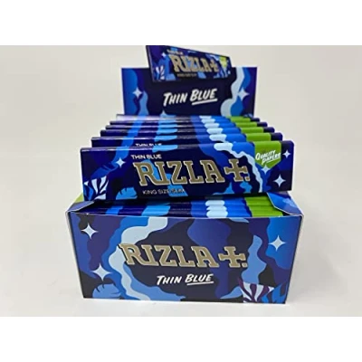 Image of Rizla King Size Camouflage Rolling Paper Full Box Of 50 Booklets (Blue)