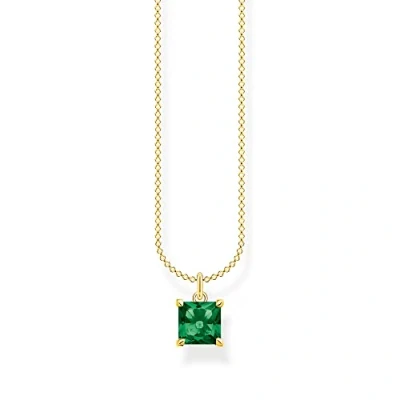 Image of Thomas Sabo Women Necklace with Green Stone Gold 925 Sterling Silver, 18K Yellow Plating KE2156 472 6