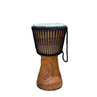 Image of AMI 11 Inch Authentic Professional Djembe Drum With Beautiful Hand Carvings Comes 2 Free Instruments Worth £25