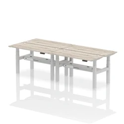 Image of Air B2B 1400x600mm Height Adjustable 4P Bench Desk CP Grey Oak/Silver