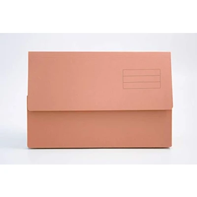 Image of Exacompta Ref DW250 ORGZ Guildhall Plain Document Wallet, 345x245mm, Holds 200 Sheets, 250gsm Medium Weight Premium Quality Manilla, A4 &amp; Foolscap Documents Orange, Pack of 50