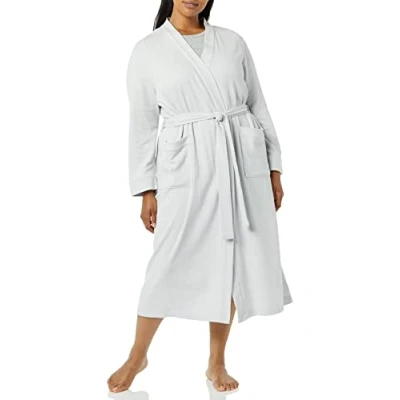 Image of Amazon Essentials Women&#039;s Lightweight Waffle Full Length Robe (Available in Plus Size), Light Grey, XS