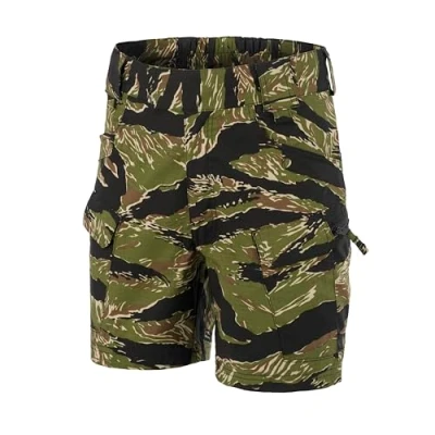 Image of Helikon Tex 6&quot; Urban Tactical Shorts for Men Lightweight, Breathable Cargo Military, Police, Hiking, &amp; Hunting, Tiger Stripe, 36W x 6L