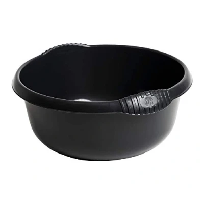 Image of Black High Grade 36cm Medium Circular Round Washing Up Bowl Basin Mixing