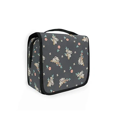 Image of Moyyo Cute Animals Koala Floral Toiletry Bag Travel Wash Organised Hanging Gym Camping Portable Cosmetic Organiser for Women Girls Kids
