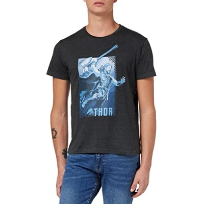 Image of Marvel Men&#039;s Metlatmts022 T Shirt, Charcoal, M