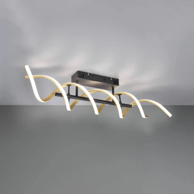 Image of Trio Lighting Sequence LED ceiling light, dimmable, CCT, brass