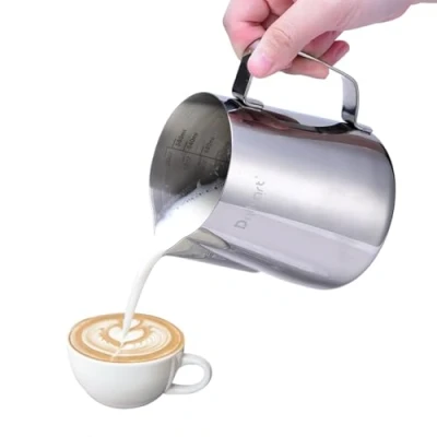 Image of Milk Pitcher, Dailyart 600ml/20fl.oz. Stainless Steel Cup Frothing Pitcher Jug