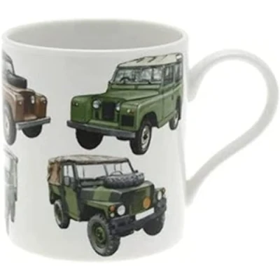 Image of The Leonardo Collection LP91135 Fine China Mug 4 x Land Rover 1 Piece 13x9x10 cm Landrover Accessory, Multicoloured, Count (Pack of 1)