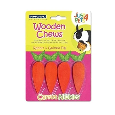 Image of Ancol Just 4 Pets Carrot Nibbles Chew Toy ideal for Rabbits &amp; Guinea Pigs