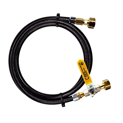 Image of DN Autogas Parts LPG GPL Adapters Set to Remotely Refill 21.8mm European Propane Gas Bottle 2 metres pipe