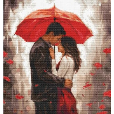 Image of Luca S Cross Stitch Kit Under The Umbrella, BU5047, Counted for Adults, Needlecraft and Embroidery