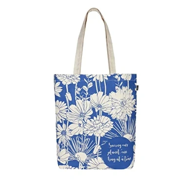 Image of Eco Right Aesthetic Canvas Tote Bag for Women: Spacious, Zippered Closure, Reusable, Ideal Beach, Shopping, Travel, School, Groceries Cute &amp; Friendly Gift Girls, Teachers, Mothers