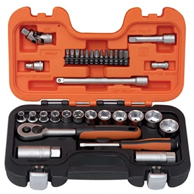 Image of Bahco S330AF Socket Set, Multi Colour, 1/4 Plus 3/8 Inch