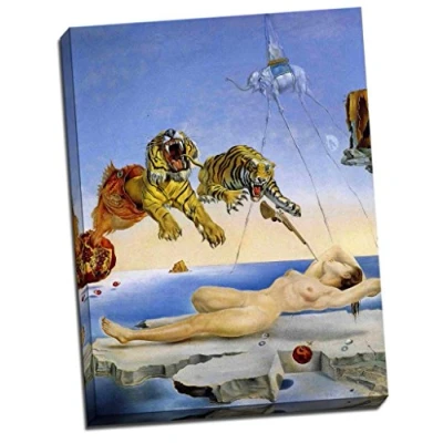Image of Salvador Dali Tigers Canvas Print Art Poster 24 x 18 Inches