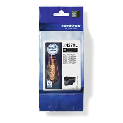 Image of BROTHER LC 427XLBK Inkjet Cartridge, Black, Single Pack, High Yield, Includes 1 x Genuine Supplies