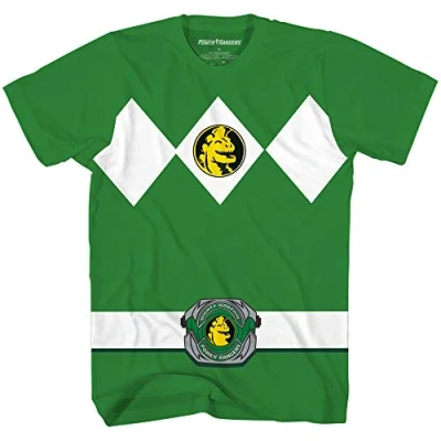 Image of Power Rangers Green Costume T Shirt(Green,XXL)
