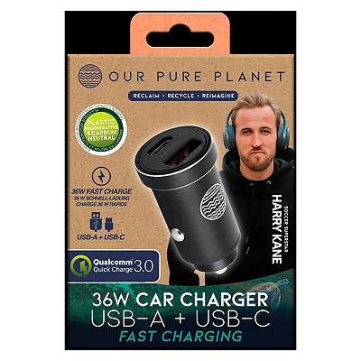 Image of Our Pure Planet Harry Kane 36W USB A + C Car Charger