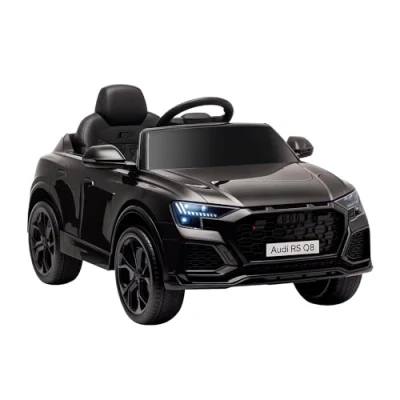 Image of HOMCOM Audi RS Q8 Licensed 6V Kids Electric Ride On Car Toy with Remote Control Music Lights USB MP3 Bluetooth for 3 5 Years Old Black