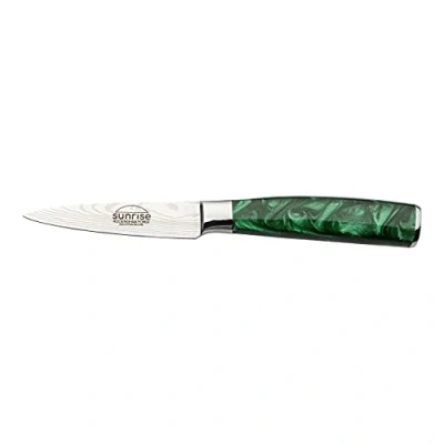 Image of Rockingham Forge Sunrise Collection 3.5&quot; Paring Knife, Stainless Steel with Resin Handles, Green