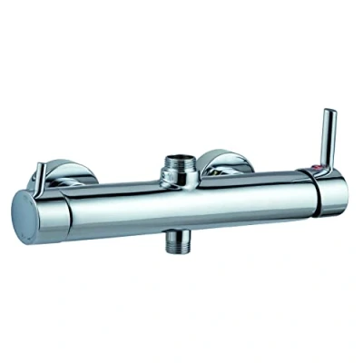 Image of Wirquin 60721400 Oval Mechanical Shower Mixer with Integrated Ceramic Diverter and 3/4 Outlet, Chrome