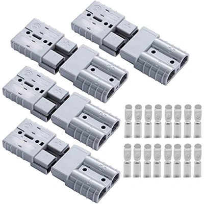 Image of Battery Connector 50A, Quick Plug 50 Amp 600V 8Pcs Connection for Anderson Powerpole Gray