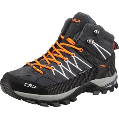 Image of CMP Men&#039;s Rigel MID Trekking Shoes WP, Anthracite Flash Orange, 8 UK