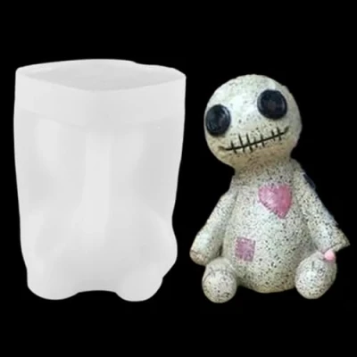 Image of DIYBravo Candle Silicone Mould Resin 3D Curse Voodoo Doll Shape Halloween Witchy Epoxy Casting Moulds Art for DIY Crafts Handmade Table Decor