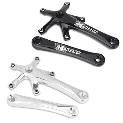 Image of VGEBY Bike Crankset, Left And Right Crank Arms for Single Speed Bicycle(Silver) Cycling Bicycles Spare Parts