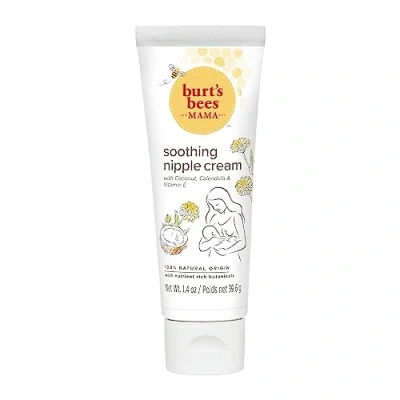 Image of Burt&#039;s Bees Nipple Cream, Soothing Balm For Breastfeeding, Sore Nipples &amp; Cracked Skin, 39.6g