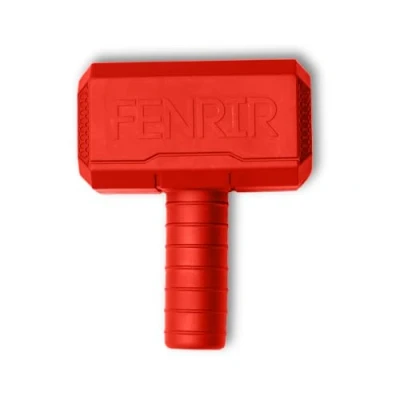 Image of Fenrir Hammer Dog Chew Toy Strong Rubber Stuffable Enrichment for Chewers (Red, Medium)