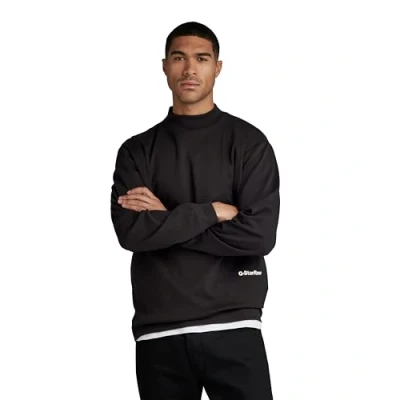 Image of G STAR RAW Men&#039;s Mock Neck Loose T shirt, black (dk D23879 C812 6484), S