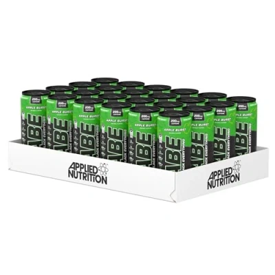 Image of Applied Nutrition ABE Pre Workout Cans All Black Everything Energy + Performance Drink, Carbonated Beverage Sugar Free with Caffeine (Pack of 24 x 330ml) (Apple &amp; Elderflower)