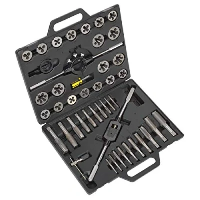 Image of Sealey Tap &amp; Die Set 45pc Split Dies Imperial