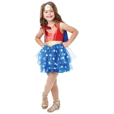 Image of Rubie&#039;s 3000749 10000 Wonder Woman Deluxe Fancy Dress, Girls, Multicolour, 9 10 Years