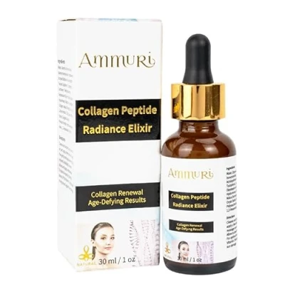 Image of Premium Anti Aging Collagen Serum by Ammuri Infused with Matrixyl 3000, Hyaluronic Acid, Peptides, and Vitamin E for Visibly Reduced Fine Lines Wrinkles