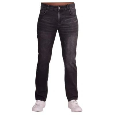 Image of Firetrap Original Mens Designer Slim Fit Straight LegDenim Jeans Zip Fly Fastening Classic 5 Pocket Jean Black 30W / 32L