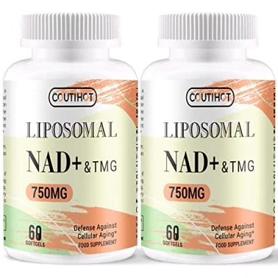 Image of Liposomal NAD+ 500mg with TMG 250mg, Actual Supplement (Not a Precursor), Superior Absorption, Natural Energy Boost for Longevity &amp; Cellular Health (Pack of 2)