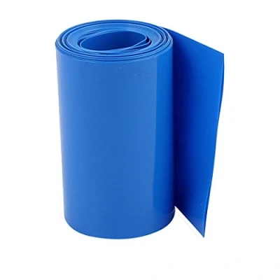 Image of Sourcingmap 95mm Flat Width 2.1M Length PVC Heat Shrink Tube Blue for 18650 Battery Pack