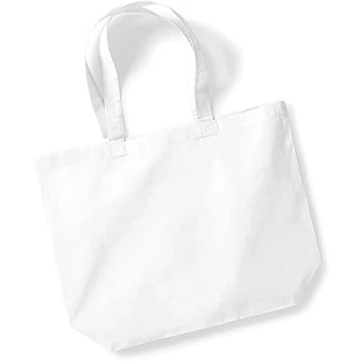 Image of Westford Mill Maxi Tote Shopper Bag Reusable and Sustainable White