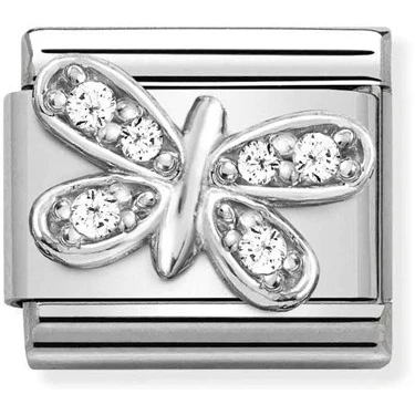 Image of Nomination Silver Crystal Butterfly Charm