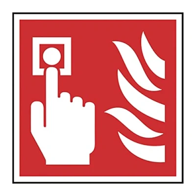 Image of Spectrum Industrial 11690&quot; Fire Alarm Call Point Symbol Self Adhesive Vinyl Sign, Multi Colour, 100 x mm