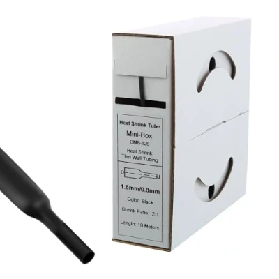 Image of 10 m Heat Shrink Tube 1.6 mm to 0.8 Black