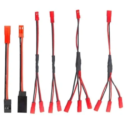 Image of Nuofan 6PCS JST Plug Splitter Male Female Y Cable Parallel Adapter Harness to JR for Traxxas TRX 4 RC Car Crawler Truck Cooling Fan ESC Battery Motor